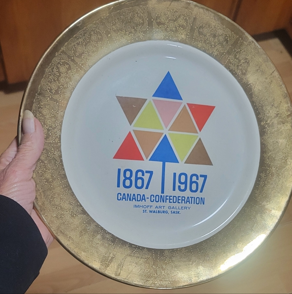 Gold Rimmed Canada Confederation Plate